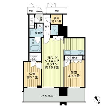 熊本市西区春日のマンションの間取り