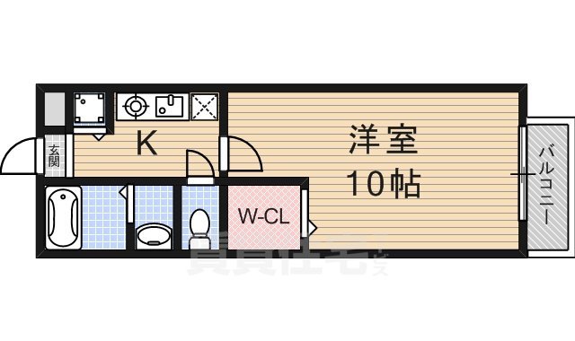 京都市伏見区深草七瀬川町のアパートの間取り