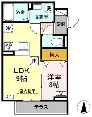 足立区扇のアパートの間取り