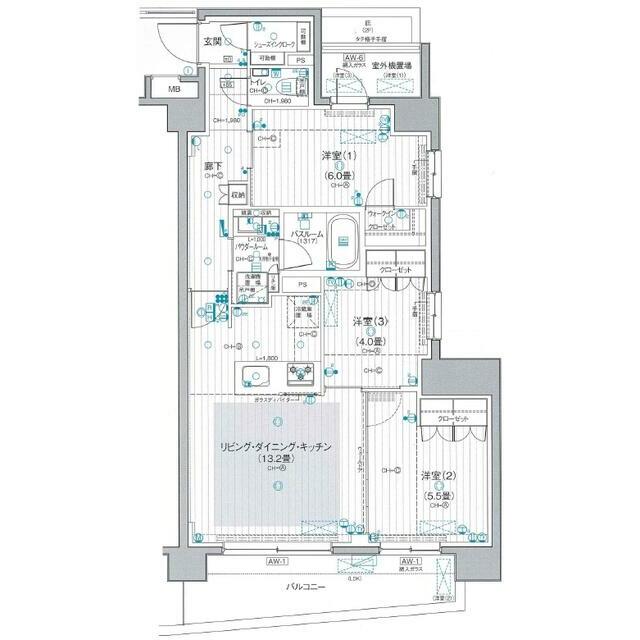 茅ヶ崎市十間坂のマンションの間取り