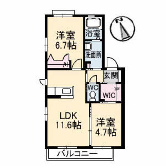 ハピネス西条　Ｄ棟の間取り