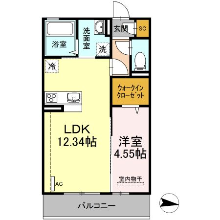 Ｄ-room道の間取り