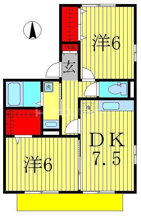 松戸市小金のアパートの間取り