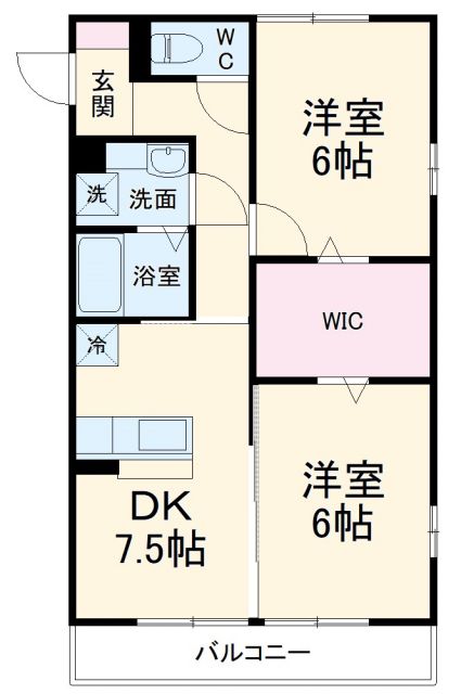 前橋市天川大島町のアパートの間取り