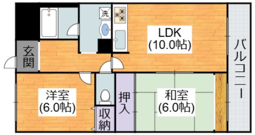 大阪市平野区平野西のマンションの間取り