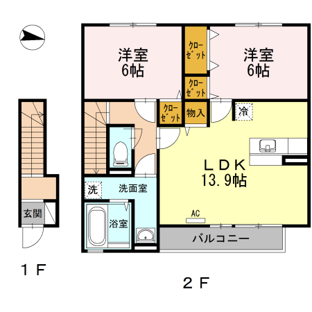 【ＷＩＴ－Ｌ神辺の間取り】