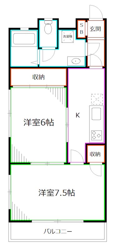 中野区若宮のアパートの間取り