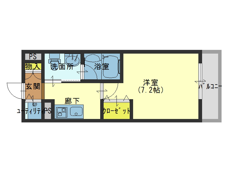 大阪市中央区玉造のマンションの間取り