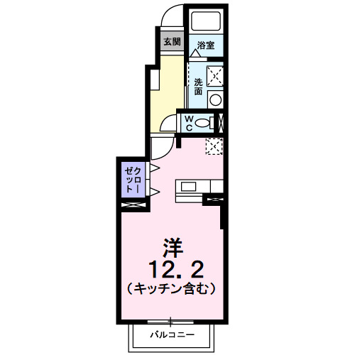 甲府市下飯田のアパートの間取り