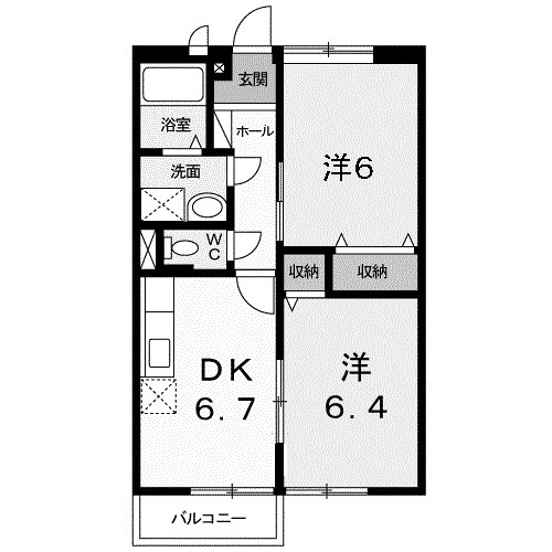 邑楽郡邑楽町大字中野のアパートの間取り