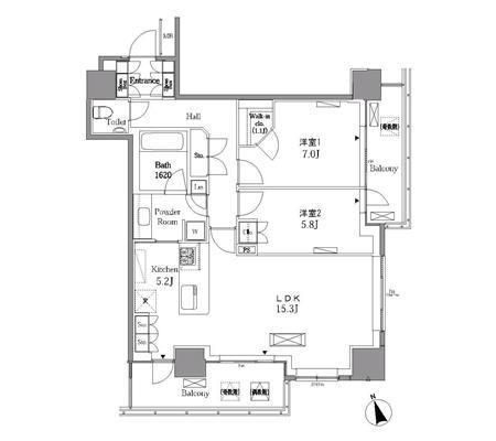 品川区西五反田のマンションの間取り