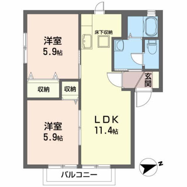 エヴァーグリーンＢの間取り