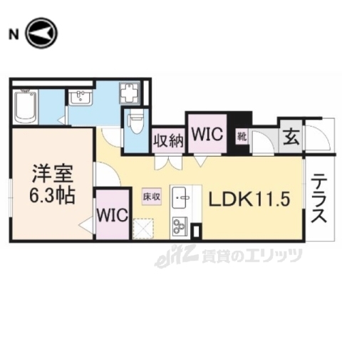 （仮称）東坊城町新築アパートの間取り