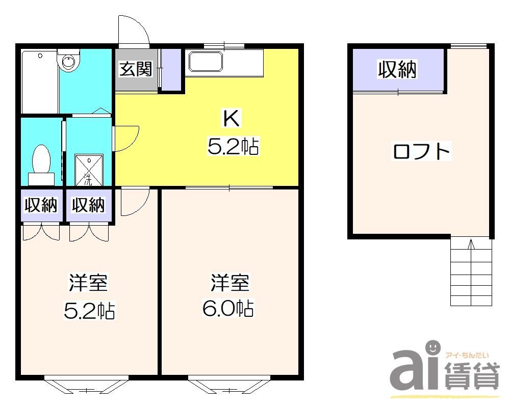 【小平市小川町のアパートの間取り】