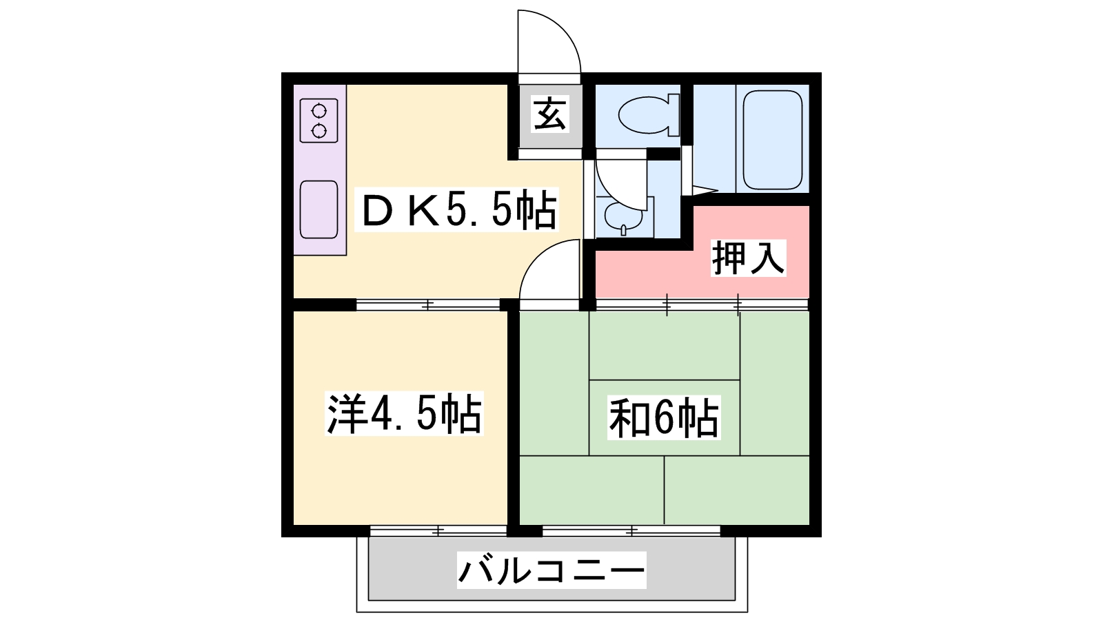 姫路市別所町小林のアパートの間取り