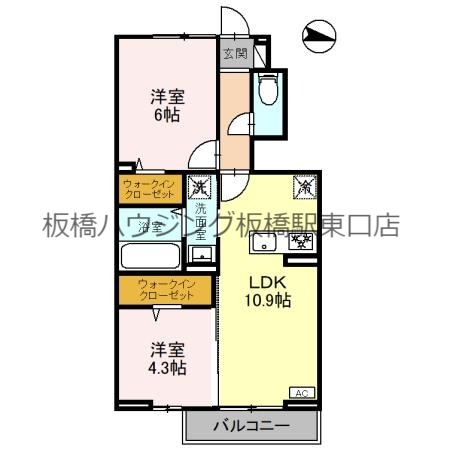 板橋区泉町のアパートの間取り