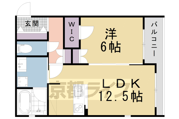 京都市北区大宮西小野堀町のマンションの間取り