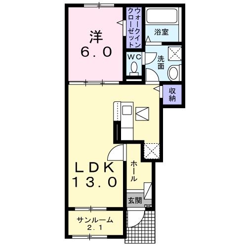 【田川市大字奈良のアパートの間取り】