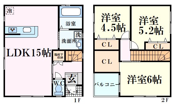 【笠屋町戸建B棟の間取り】