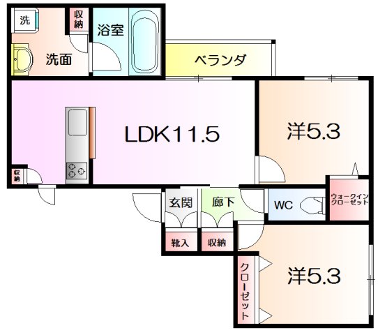 ひまわりメゾンの間取り