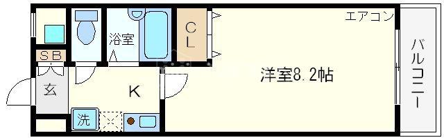 大阪市浪速区木津川のマンションの間取り