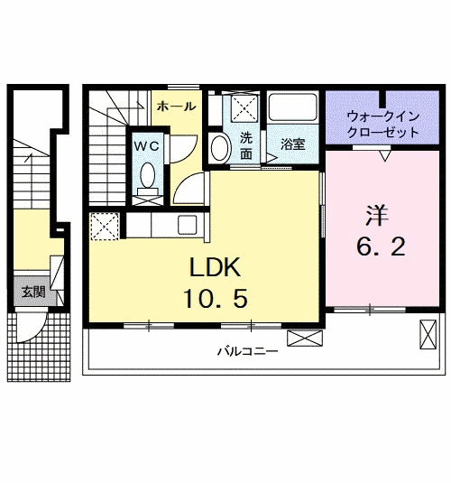 徳島市幟町のアパートの間取り