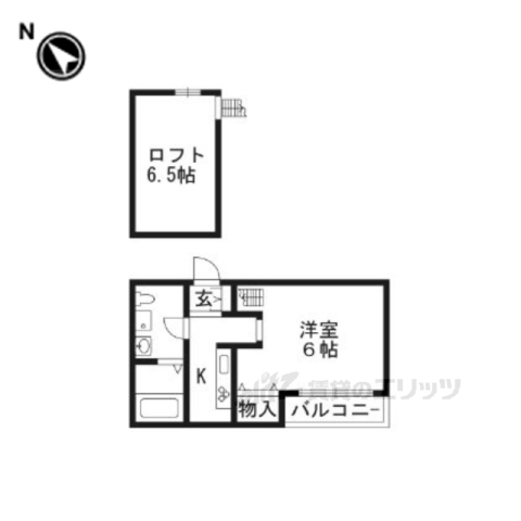 京都市伏見区淀新町のアパートの間取り