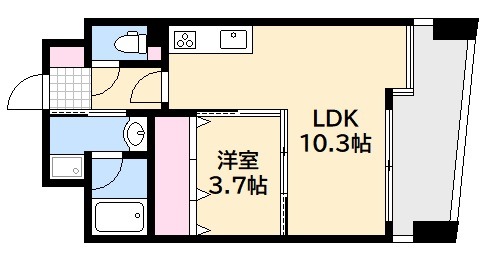 広島市西区楠木町のマンションの間取り