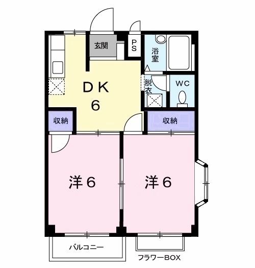 熊本市西区城山下代のアパートの間取り