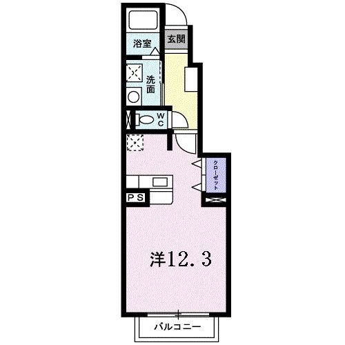 豊川市小田渕町のアパートの間取り