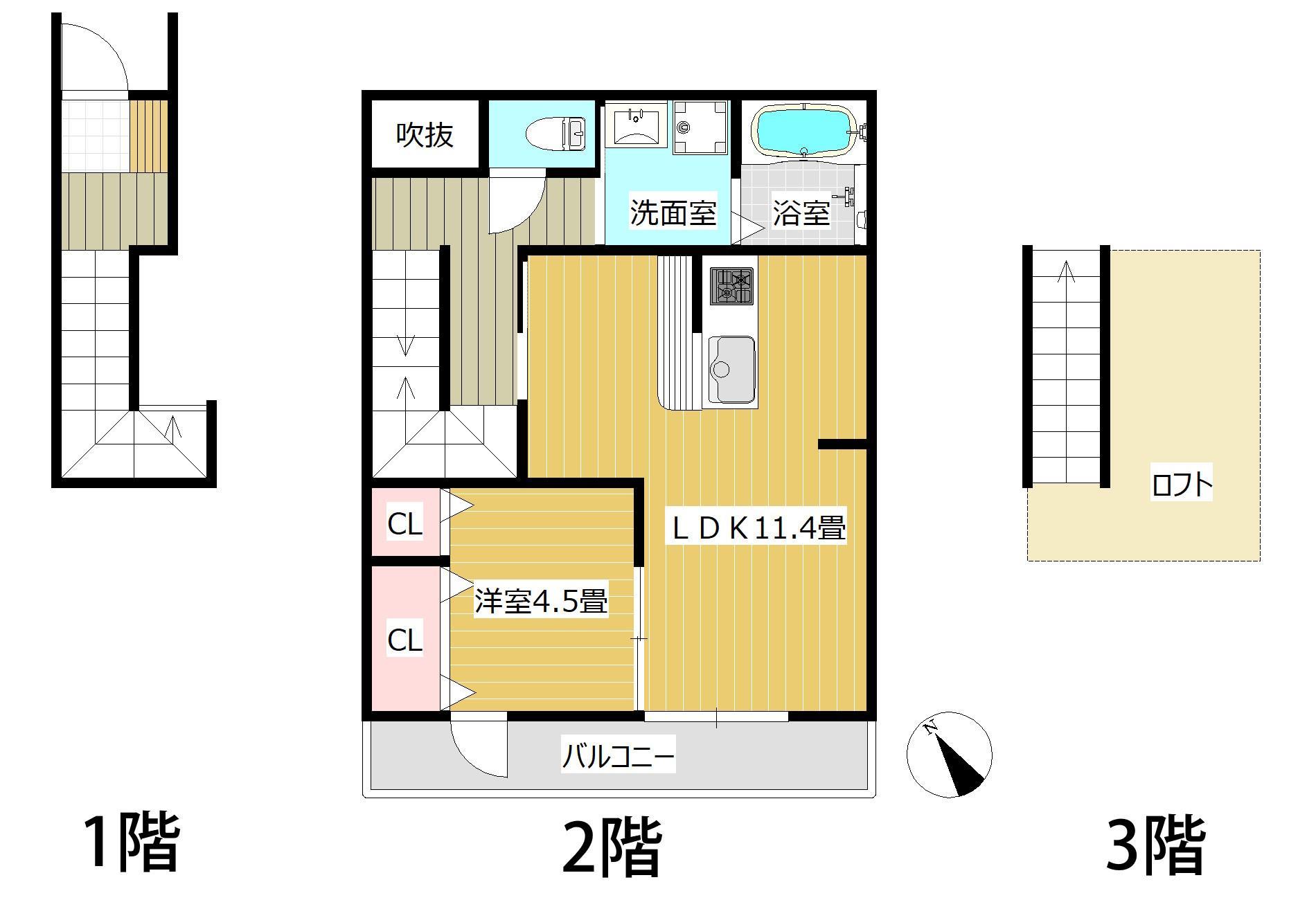 フラットヒルズ大木の間取り