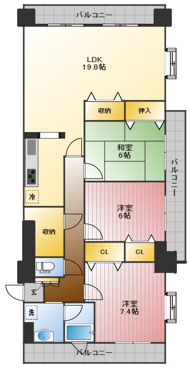 長崎市大浜町のマンションの間取り