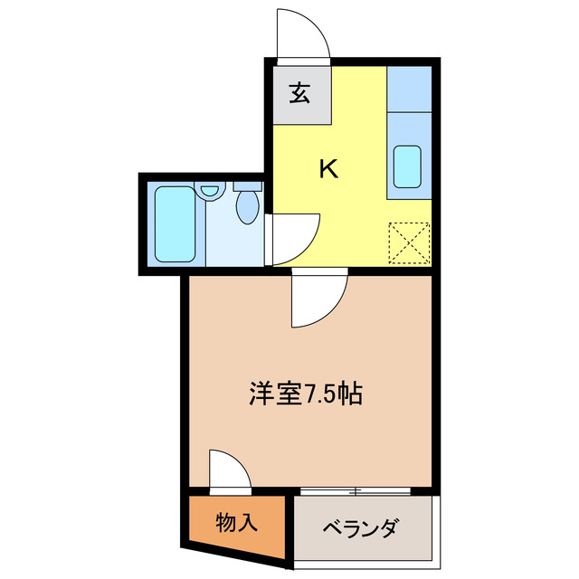 岐阜市鏡島西のマンションの間取り