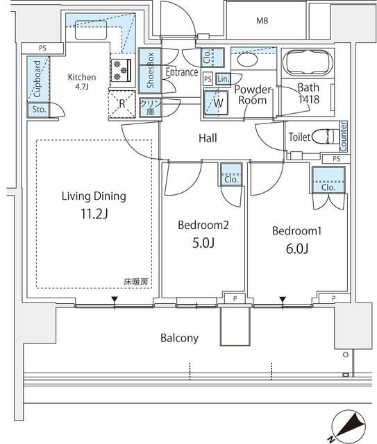 HARUMI FLAG SUN VILLAGE D棟（晴海フラッグサンの間取り