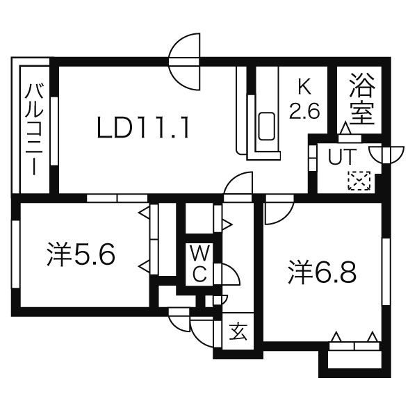 札幌市東区北丘珠五条のマンションの間取り