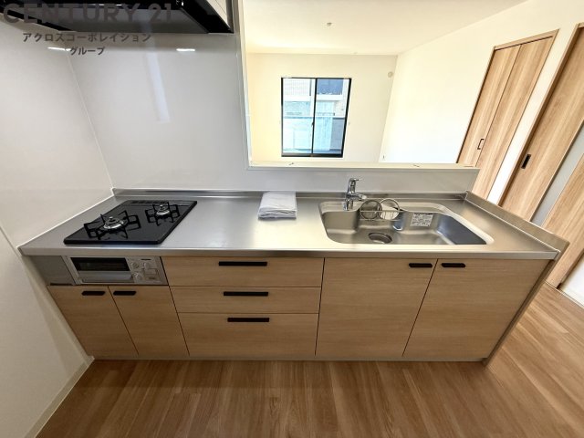 キッチン　2口ガスコンロ付きのカウンタ―キッチン