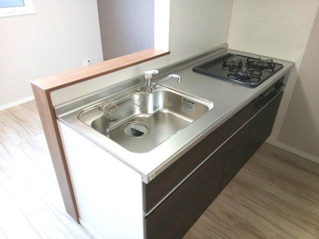 キッチン　建築中の写真です。