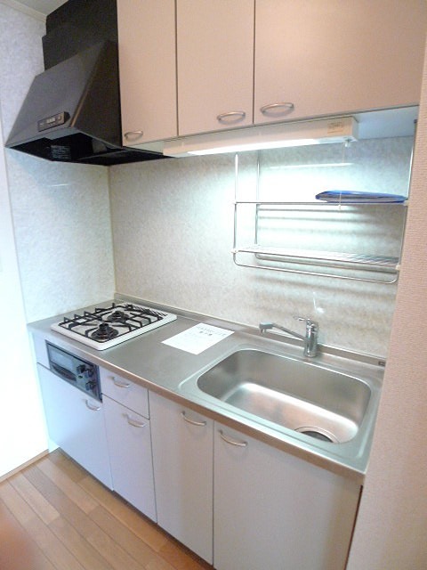 キッチン　２口ガスコンロのシステムキッチン！グリル付き！