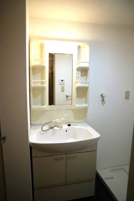洗面設備　お出かけ前の支度はこちらでされてください