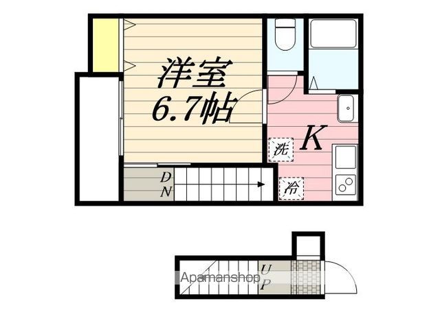 ＪＲ中央線 国立駅 徒歩12分 2階建 築8年の間取り写真
