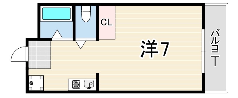 ワンルーム Mansion in Nishinomiya, Hyogo — photo 2 of 3