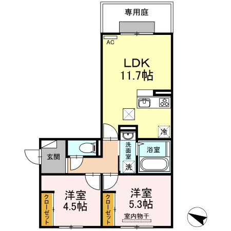 ＪＲ山陽本線 庭瀬駅 徒歩20分 3階建 築7年の間取り写真