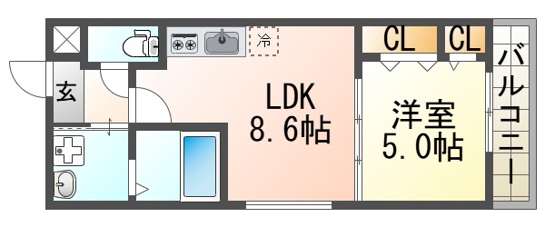 フジパレス阪急塚口ウエストII番館の間取り写真