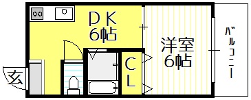 大阪市平野区加美北のマンションの間取り