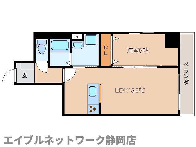 静岡市葵区大鋸町のマンションの間取り