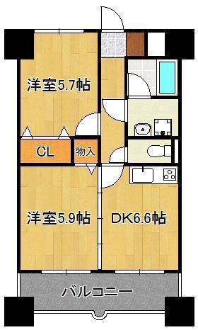 ニューシティアパートメンツ南小倉Iの間取り