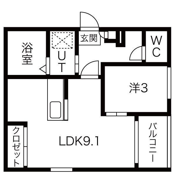 愛知県名古屋市西区押切１（アパート）の賃貸物件の間取り