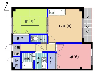 フローラルNAGAMOTOの間取り