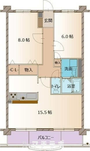 名古屋市千種区城山町のマンションの間取り