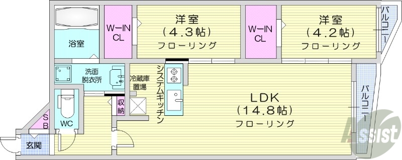 S-RESIDENCE札幌東astrazeの間取り